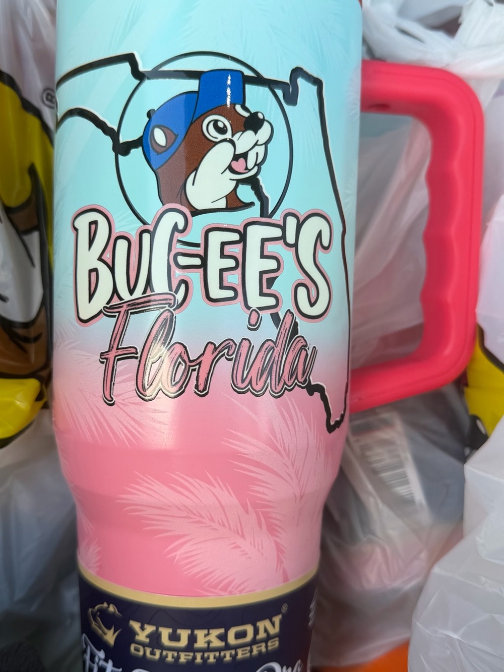 Buc-ee’s Florida tumbler Yukon fit forty pro 40oz handle lid -New